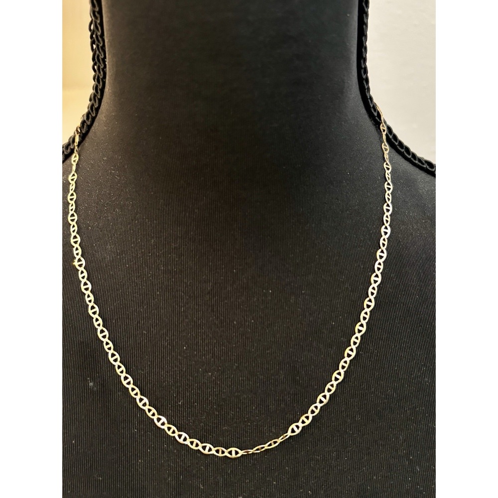 10k Gold Mariner Anchor Link Chain Necklace 19 inches
